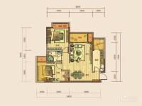东原香郡2室2厅1卫63.6㎡户型图