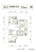 五星国色天香2室2厅1卫81.9㎡户型图
