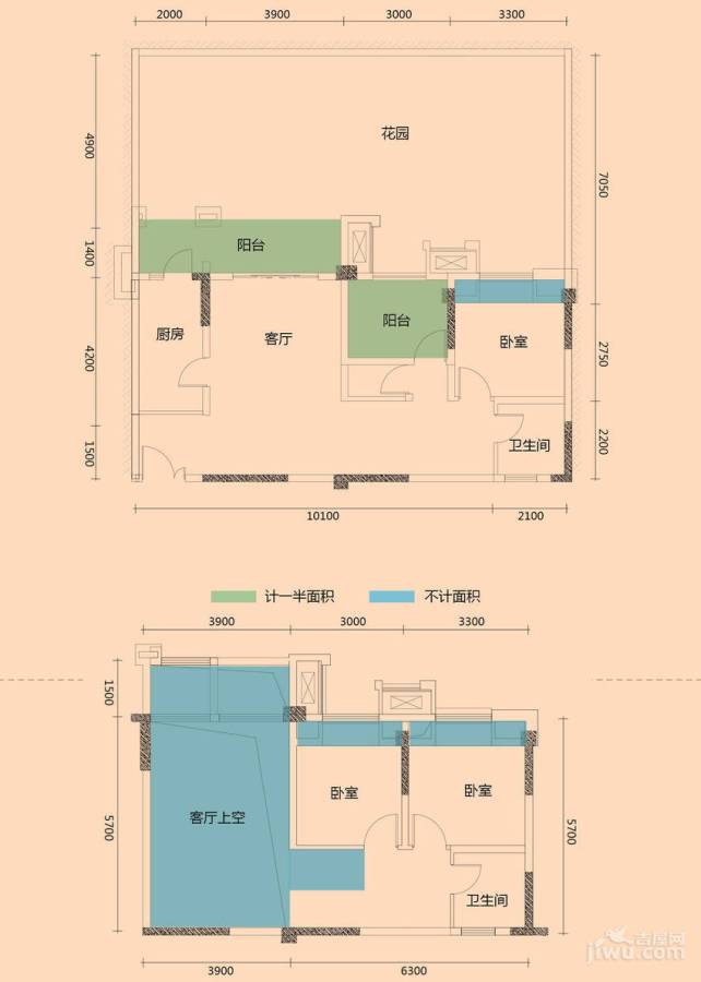 协信阿卡迪亚江山凌云3室2厅2卫108.7㎡户型图