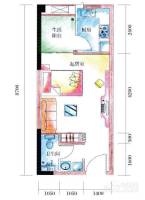 重庆国际家纺城绣色1室0厅1卫37.7㎡户型图