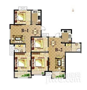 苏宁环球天润城2室2厅1卫91.5㎡户型图