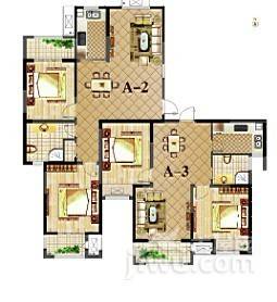 苏宁环球天润城2室2厅1卫113.3㎡户型图