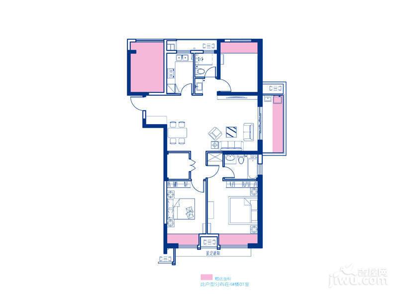 天正理想城4室2厅2卫120㎡户型图