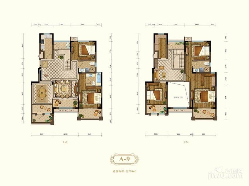 恒辉假日广场5室2厅3卫228㎡户型图