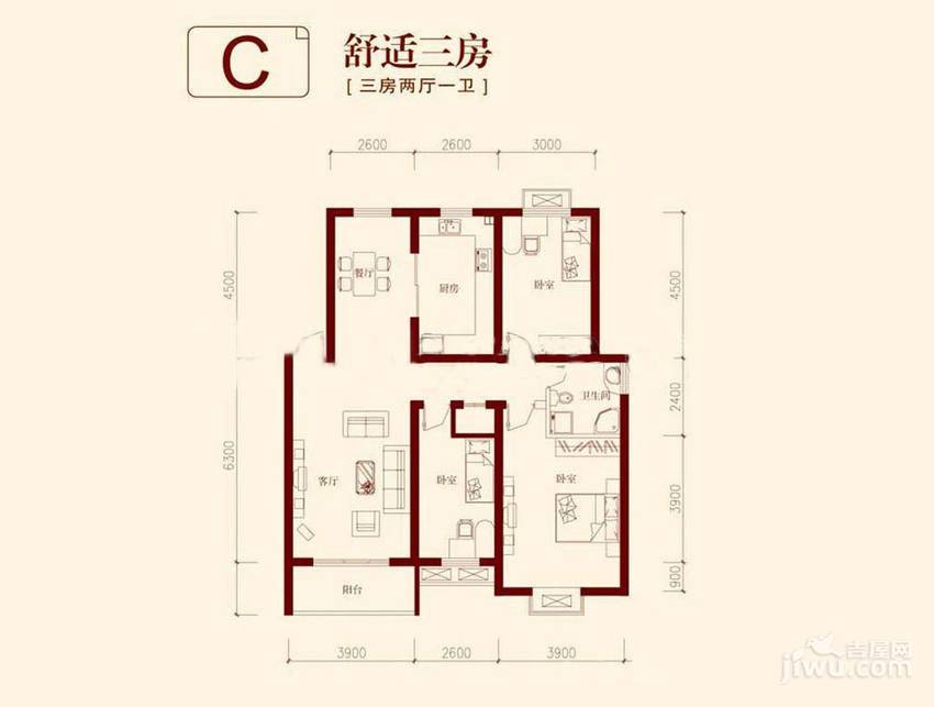 垠领城市街区
                                                            3房2厅2卫
