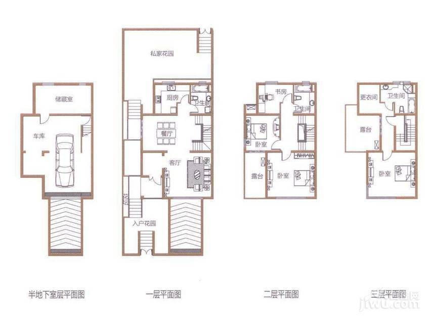 龙池翠洲4室2厅3卫261.8㎡户型图