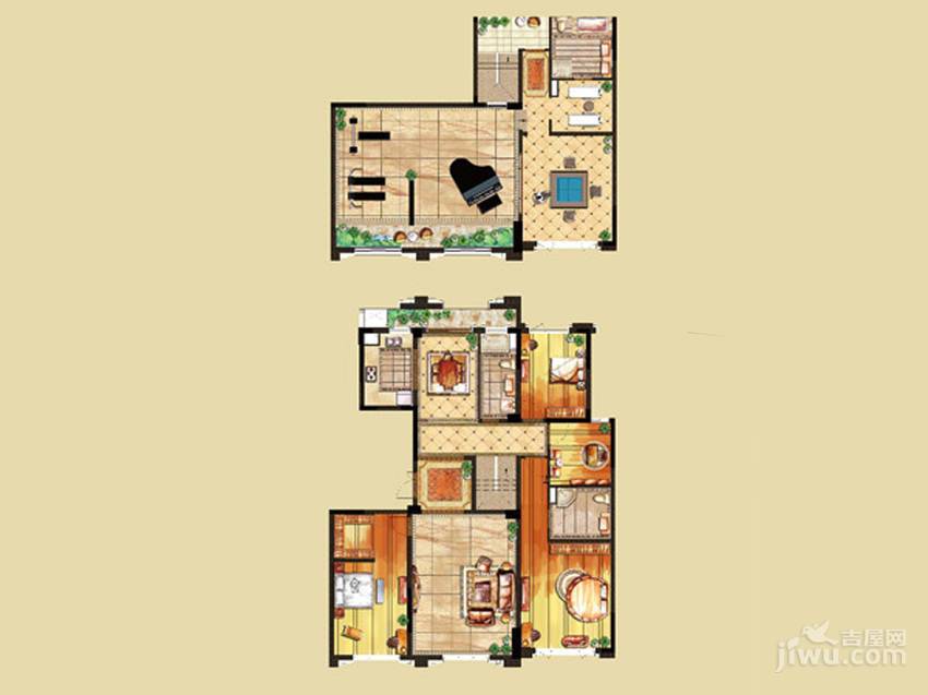 恒信珑湖国际4室2厅3卫255㎡户型图