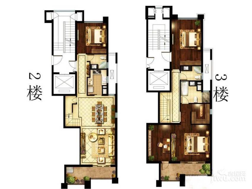 招商紫金山1号3室2厅2卫156㎡户型图