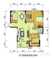 金盛田锦上2室2厅1卫126㎡户型图