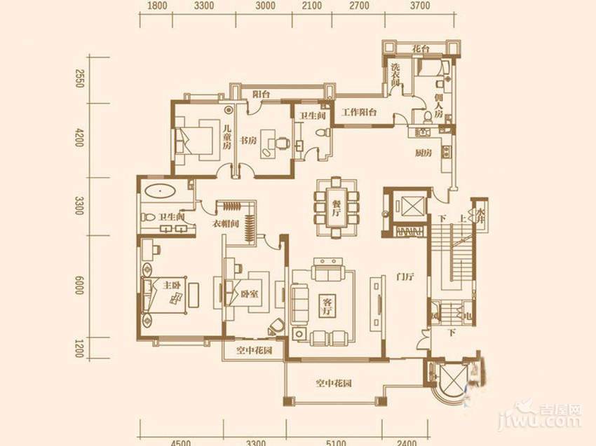 小平岛1室1厅1卫49.4㎡户型图