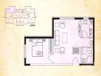 美辰香醒1室1厅1卫54㎡户型图