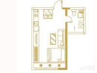 万瑞达国际公馆1室1厅1卫39.5㎡户型图