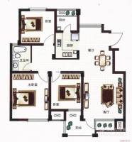 中富美林湖三期3室2厅1卫111㎡户型图