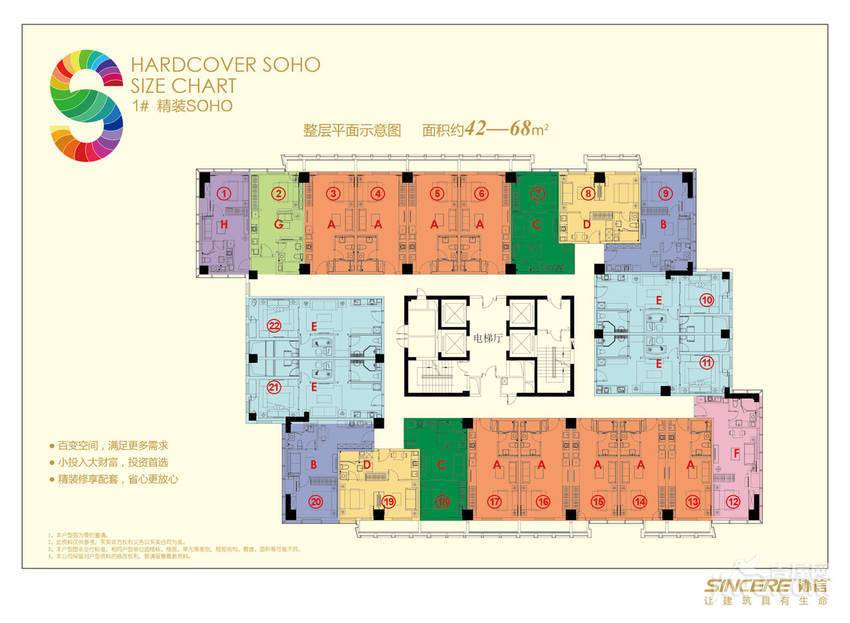 启迪协信中心普通住宅42㎡户型图