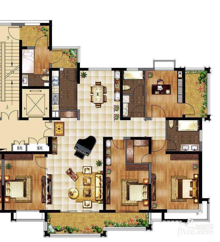 常发清扬御庭4室2厅2卫187㎡户型图