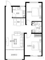 花样年华2室2厅1卫88㎡户型图
