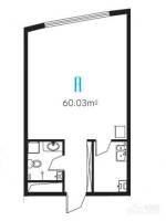 宏程广场1室1厅1卫60㎡户型图