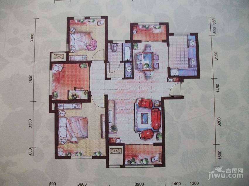 中冶圣乔维斯2室2厅1卫90㎡户型图