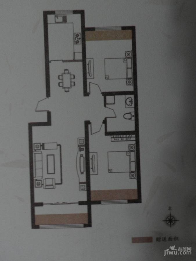 吉上太和城2室1厅1卫80㎡户型图