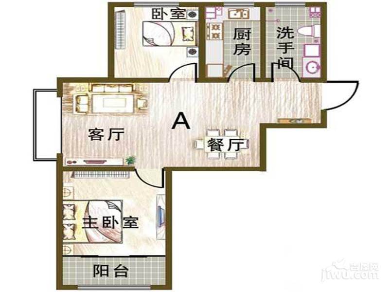 衡山舒苑2室2厅1卫89㎡户型图