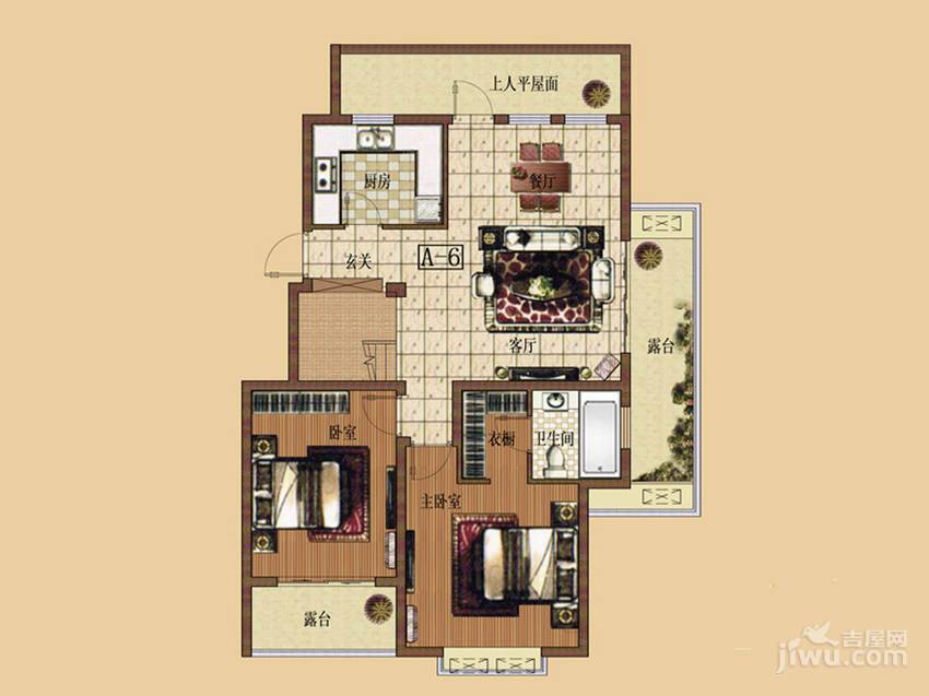 亿路发世家御园2室2厅1卫145㎡户型图