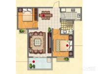 凯旋新城嘉苑2室2厅1卫80㎡户型图