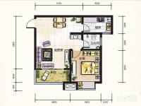 凯旋新城嘉苑1室2厅1卫69.5㎡户型图