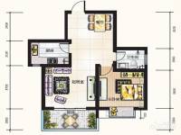 凯旋新城嘉苑1室2厅1卫78.2㎡户型图
