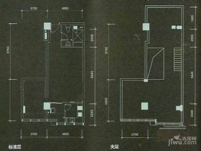 松芝万象城2室1厅1卫61.2㎡户型图