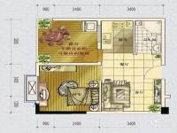 百协大溪地1室1厅1卫55㎡户型图