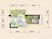 百协大溪地1室1厅1卫46.4㎡户型图