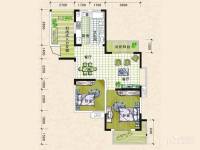 百协大溪地2室2厅1卫108.3㎡户型图