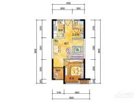 祥源广场1室2厅1卫56.4㎡户型图