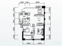 万振城市广场2室2厅1卫95㎡户型图