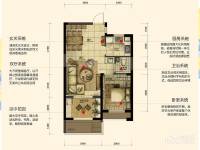 柏庄春暖花开1室2厅1卫63.2㎡户型图
