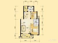 东冠繁华逸城2室2厅1卫88.5㎡户型图