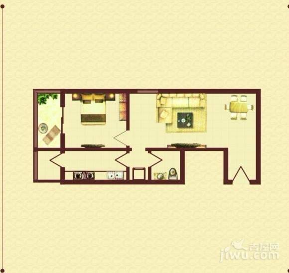 香米苑2室1厅1卫71.1㎡户型图