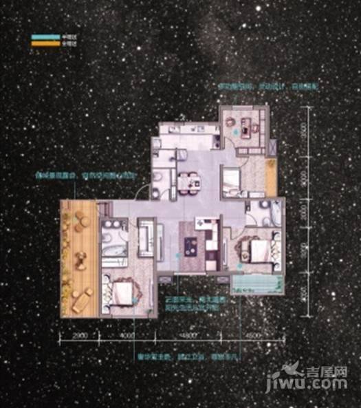 中建群星汇4室2厅3卫177㎡户型图