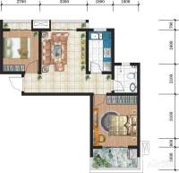 天下荣郡2室1厅1卫71.3㎡户型图