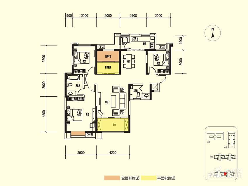 龙记观澜国际1室1厅1卫47.9㎡户型图