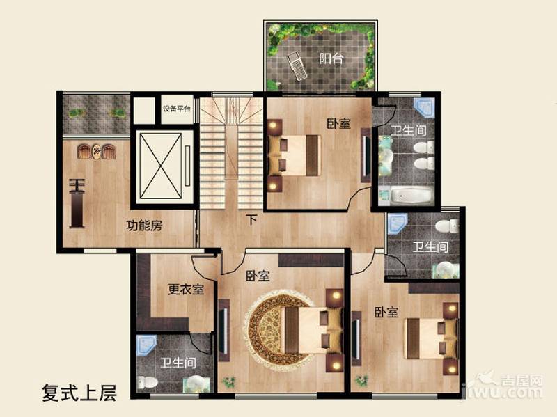 中央花园5室2厅6卫324.2㎡户型图