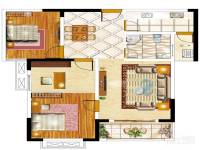 龙湖润泽花园2室2厅1卫97㎡户型图