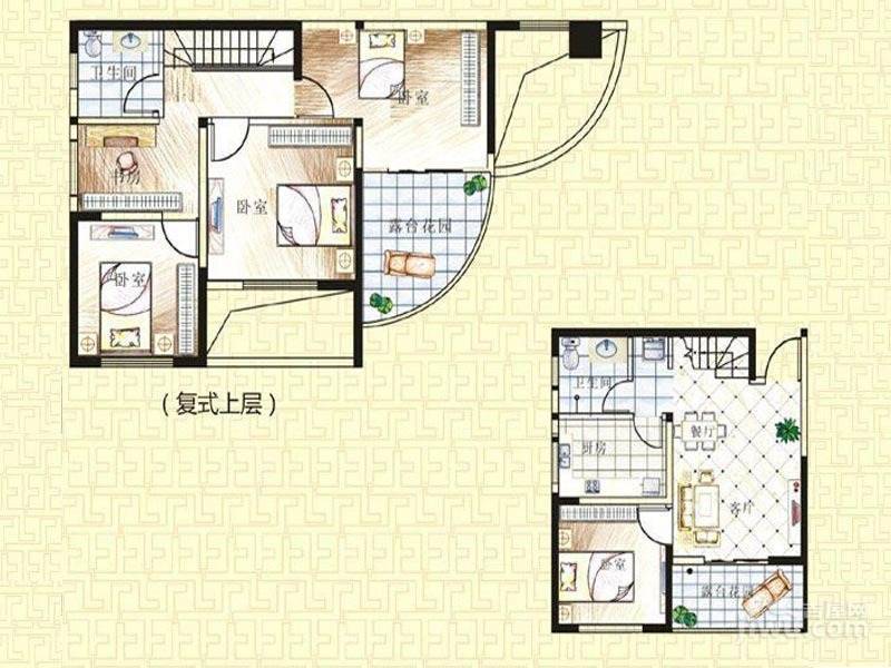 润景时代上上郡5室2厅2卫137.4㎡户型图