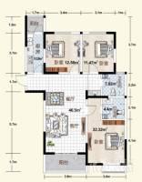 正商新蓝钻3室2厅2卫116㎡户型图