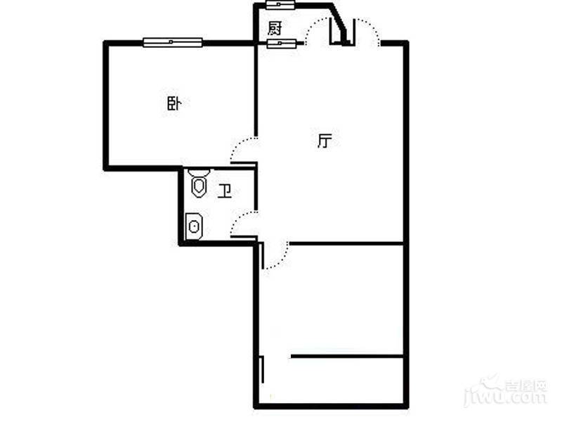 万科广场1室1厅1卫63㎡户型图