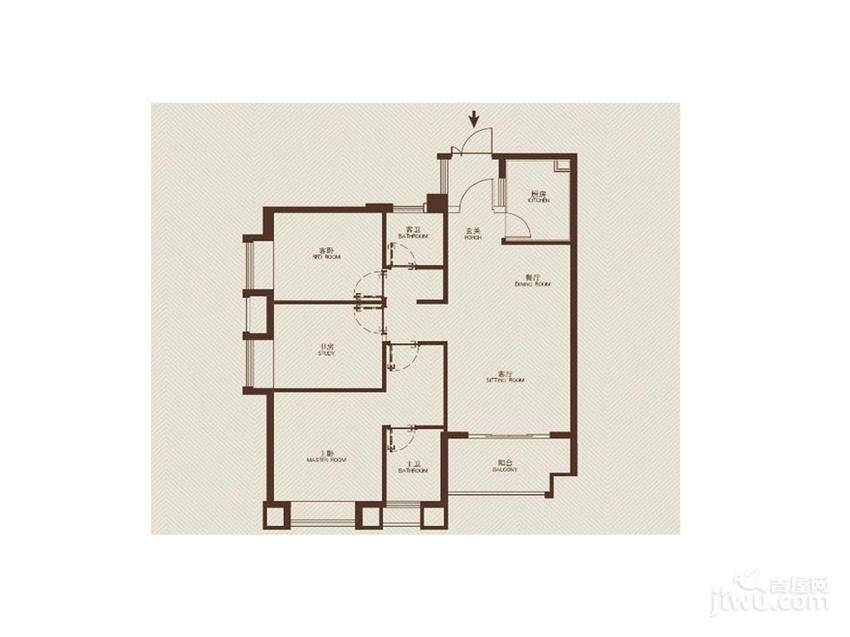 阳光城·丽兹公馆3室2厅1卫102㎡户型图