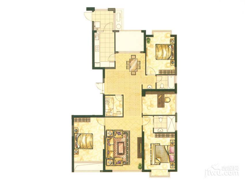 永兴郦江5室2厅2卫165㎡户型图