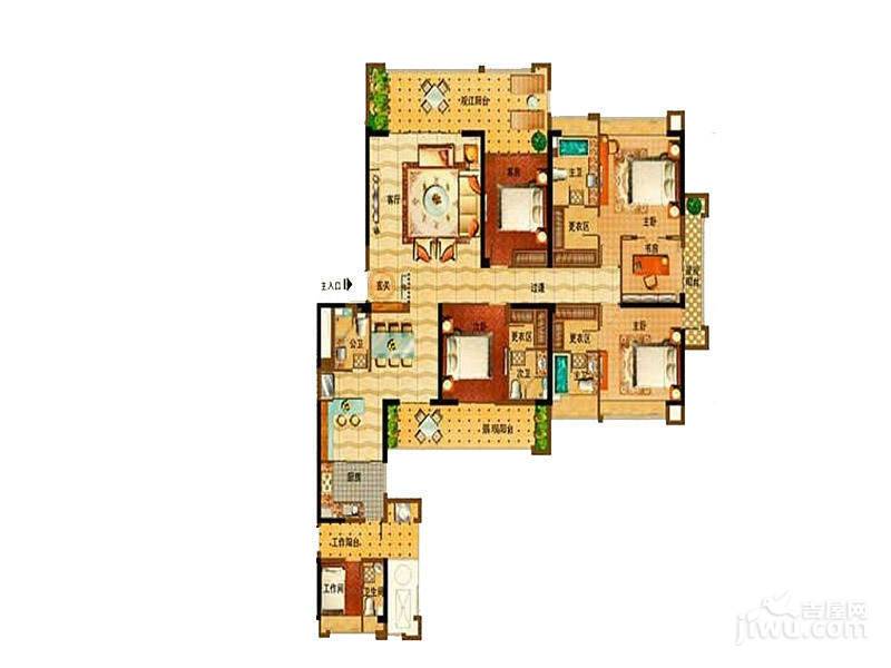 融侨外滩5室2厅5卫270㎡户型图