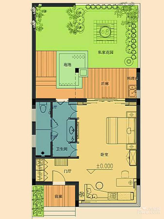 珠江南田57°普通住宅61㎡户型图