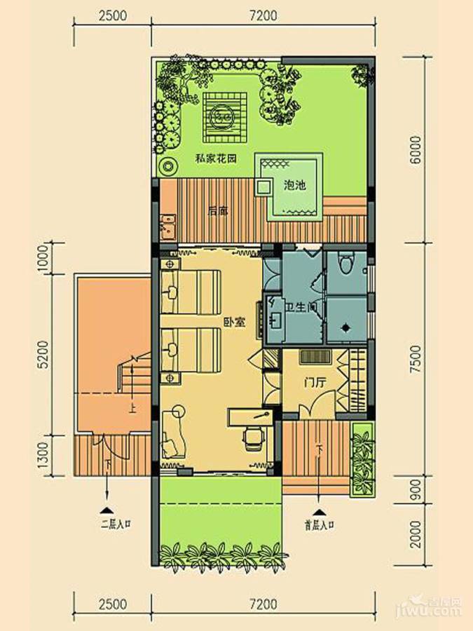 珠江南田57°普通住宅46㎡户型图